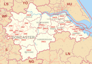 DN postcode map